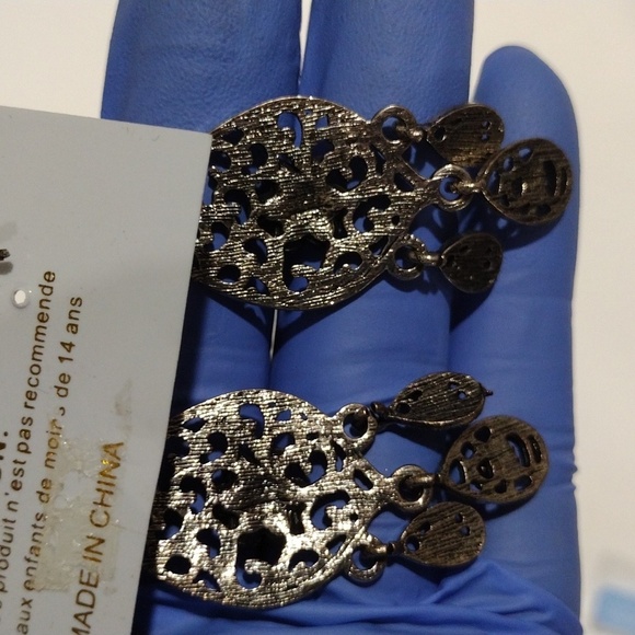 Boho Filigree Pink Crystal Fringe Drop Earrings – Women’s Statement Jewelry, 3" - Picture 10 of 10